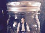 Han Solo toy in mason jar
